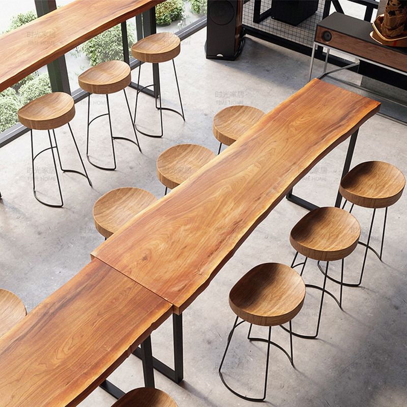 Modern Bar Height Table Rectangular Wood Top Bistro Bar Table for Patio Use Clearhalo 'Bar Furniture' 'Bar Tables' 'bar_tables' 'furn' 'furn_bar_tables' 'Furniture' 'Kitchen & Dining Furniture' 1200x1200_012ee887-4ff7-4d84-8fd5-f5ca8eabc21a