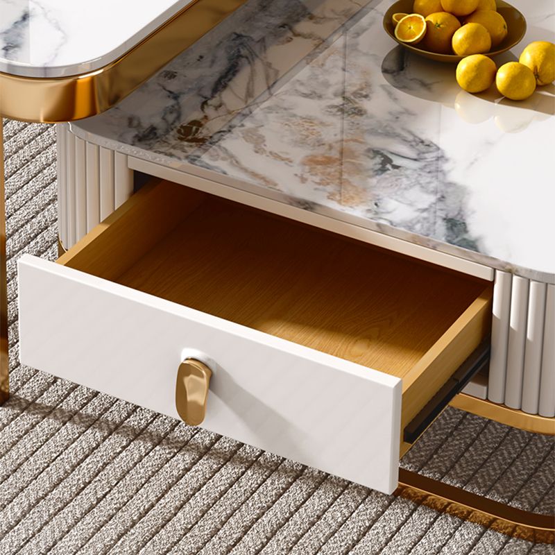 Glam Coffee Table Set Slate 2-Piece Coffee Cocktail Table with Drawer Clearhalo 'Coffee & Accent Tables' 'Coffee Tables' 'coffee_tables' 'furn' 'furn_coffee_tables' 'Furniture' 'Living Room Furniture' 1200x1200_012fccce-61cb-4aa8-8ec8-e64e1af74c7f