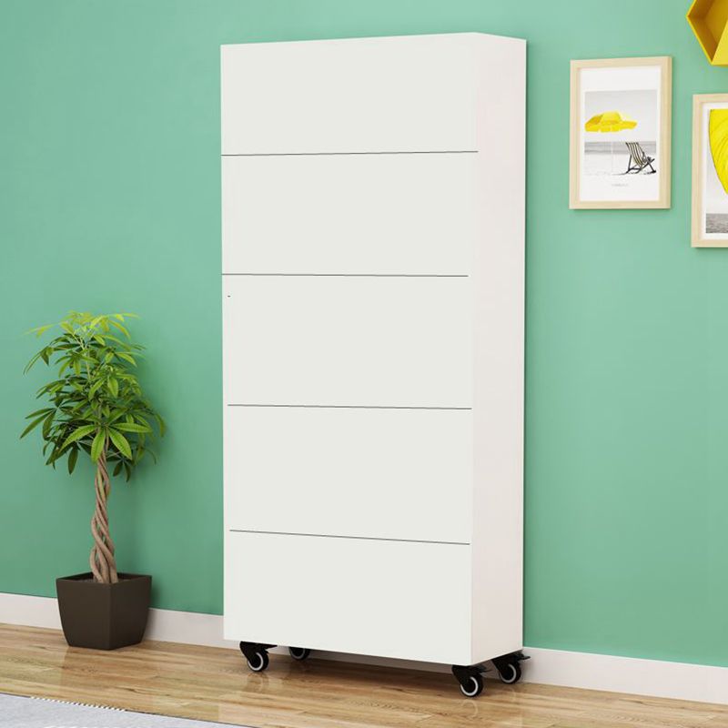 Contemporary Standard Bookcase Vertical Closed Back Bookshelf with Wheels Clearhalo 'Bookcases' 'furn' 'furn_bookcases' 'Furniture' 'Office Furniture' 1200x1200_012fecce-d290-484e-8182-196f54b77659