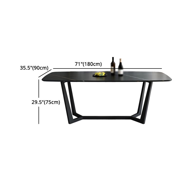 Modern 1/4/5/7 Pieces Black Dining Set Sintered Stone Dining Table Set with Leather Chairs Clearhalo 'Dining Room Sets' 'Dining Tables & Seating' 'dining_room_set' 'furn' 'furn_dining_room_set' 'Furniture' 'furniture_dining_room_set' 'Kitchen & Dining Furniture' 'kitchen&dining_furn' 'kitchen' 1200x1200_01303c5d-7de9-4a81-8640-09830fae3a38