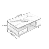 4 Legs Base Design Wood-based Material Square Grey/white Coffee Table Clearhalo 'Coffee & Accent Tables' 'Coffee Tables' 'coffee_tables' 'furn' 'furn_coffee_tables' 'Furniture' 'furniture_coffee_tables' 'Living Room Furniture' 1200x1200_01322ac7-238d-4a34-8e06-03c400195312