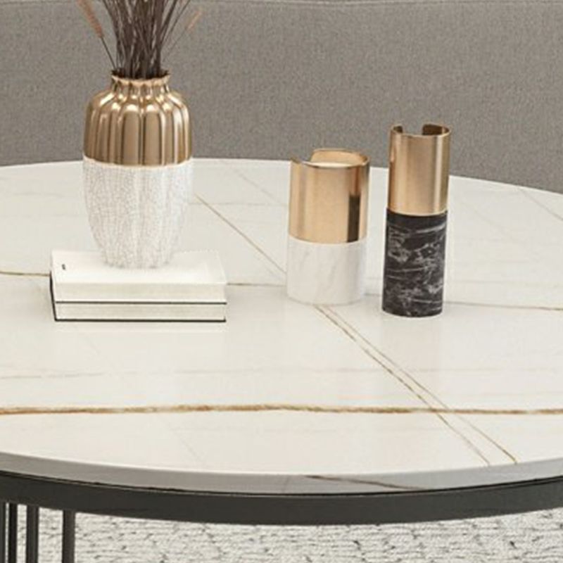 Round Slate Coffee Table Glam Nesting Coffee Table Set with Storage Shelf Clearhalo 'Coffee & Accent Tables' 'Coffee Tables' 'coffee_tables' 'furn' 'furn_coffee_tables' 'Furniture' 'Living Room Furniture' 1200x1200_0132de33-08ab-4cf8-b1a6-f4b5ed6230a9