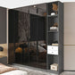 Modern Style Wardrobe Grey Colour Glass Wardrobe Closet for Bedroom Clearhalo 'Armoires & Wardrobes' 'armoires_wardrobes' 'Bedroom Furniture' 'furn' 'furn_armoires_wardrobes' 'Furniture' 1200x1200_0134b9e6-ec86-4778-bcf3-863231984b34