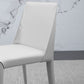 Chaises latérales de salle à manger en cuir contemporain chaise arrière solide sans arme pour cuisine