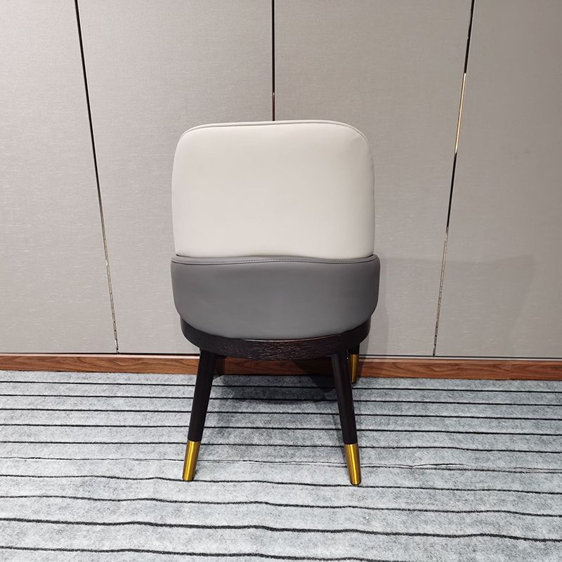 Sillas de comedor de cocina glamorosa sillas laterales tapizadas con pierna de madera