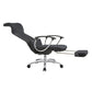 Fauteuil contemporain à bras fixes, mécanisme d'inclinaison, chaise de bureau noire