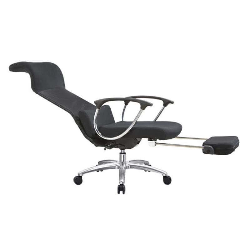 Fauteuil contemporain à bras fixes, mécanisme d'inclinaison, chaise de bureau noire