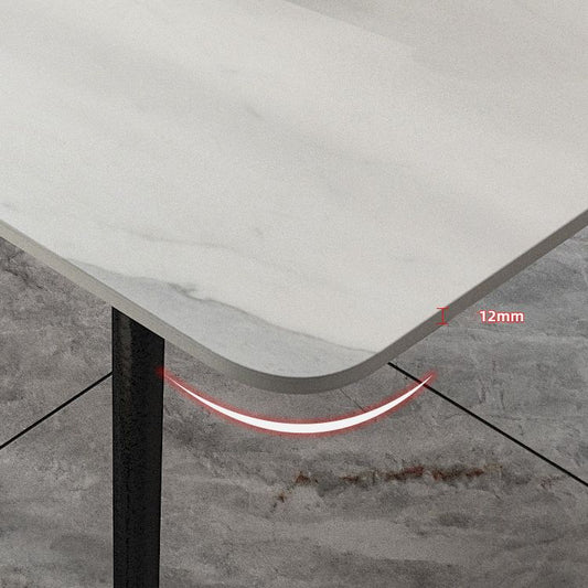 モダンな1/5/7ピースダイニングセット長方形の石のダイニングテーブルキッチンダイニングルーム