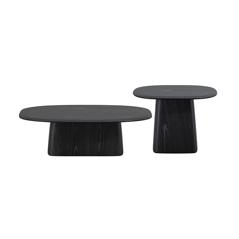 Pedestal Coffee Table Black Solid Wood Coffee Cocktail Table Clearhalo 'Coffee & Accent Tables' 'Coffee Tables' 'coffee_tables' 'furn' 'furn_coffee_tables' 'Furniture' 'Living Room Furniture' 1200x1200_0137a5af-2eb7-4a52-ba3d-9ce36e605197