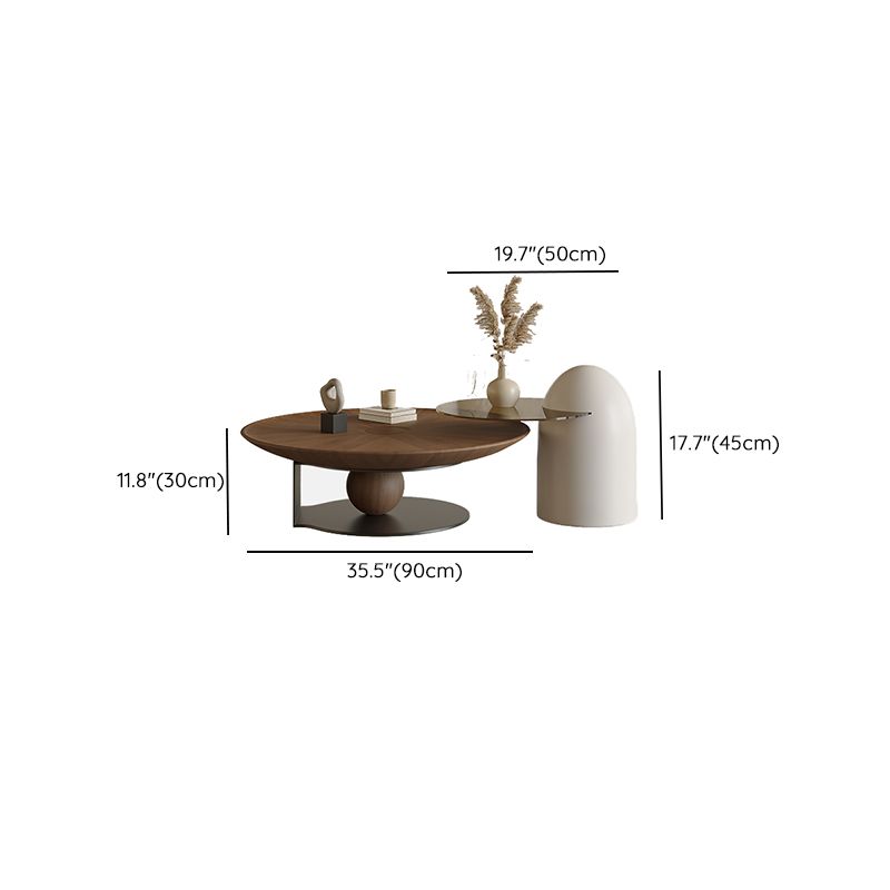 Modern Wood Coffee Table Round Nesting Coffee Table Set for Living Room Clearhalo 'Coffee & Accent Tables' 'Coffee Tables' 'coffee_tables' 'furn' 'furn_coffee_tables' 'Furniture' 'Living Room Furniture' 1200x1200_0137e000-6fed-42c0-a01a-7b0f9367e0dd