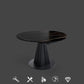 Contemporary Round Dining Table Sintered Stone Table with Metal Base for Kitchen