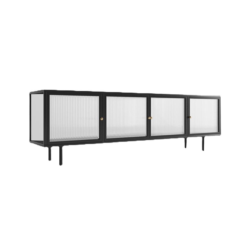 Metal Enclosed Storage TV Stand Industrial Home TV Cabinet with Glass Doors Clearhalo 'furn' 'furn_tv_stands_entertainment_centers' 'Furniture' 'Living Room Furniture' 'TV Stands & Entertainment Centers' 'TV Stands & Media Storage Furniture' 'tv_stands_entertainment_centers' 1200x1200_0139d037-85ea-4ff5-b661-2c915bbbe60b