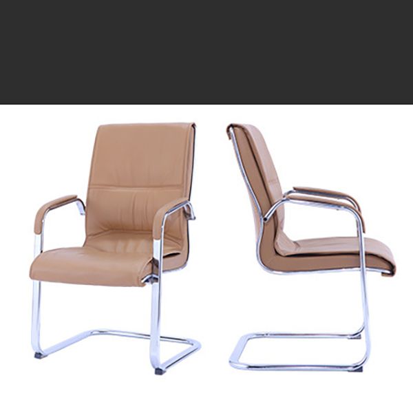Contemporary PU Computer Chair Faux Leather and Chrome Frame Office Chair Clearhalo 'furn' 'furn_office_chair' 'Furniture' 'Office Chairs' 'Office Furniture' 'office_chair' 1200x1200_0139ed5e-04b5-4eb9-9171-8bbc940f601a
