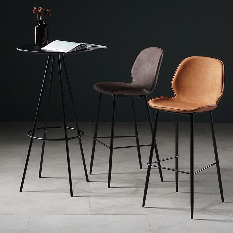 Scandinavian Footrest Matte Finish Barstool Restaurant Leather Stool Clearhalo 'Bar Furniture' 'Bar Stools' 'bar_stools' 'furn' 'furn_bar_stools' 'Furniture' 'furniture_bar_stools' 'Kitchen & Dining Furniture' 1200x1200_013a4fd9-21d9-4264-8ace-d3916e28f5f3