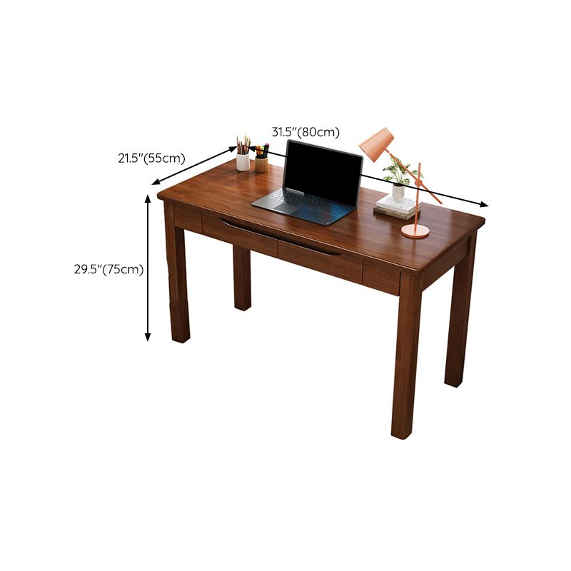 Modern Solid Wood Writing Desk 2-drawer Rectangular Office Desk Clearhalo 'furn' 'furn_office_desk' 'Furniture' 'Office Desks' 'Office Furniture' 'office_desk' 1200x1200_013ae1d6-f0c5-4ebc-a504-59cb141de7fa