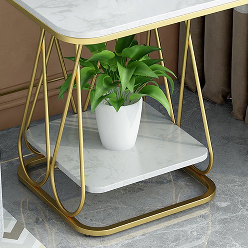 Design di base del telaio Black/Gold Metal Bianco bianco/bianco Top latello tondo in marmo