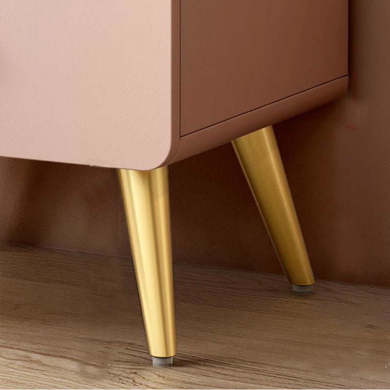 Commode de chambre blanche et rose, coffre de rangement en bois de style moderne avec plusieurs tiroirs