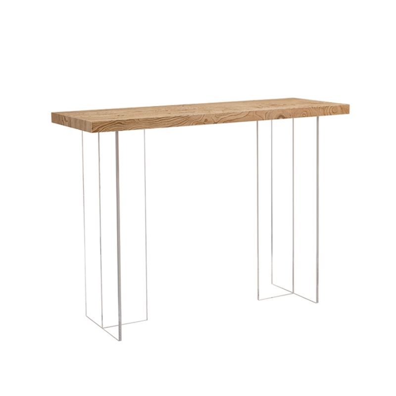 Modern Rectangle Bistro Bar Table Solid Wood Bar Table with Acrylic Clearhalo 'Bar Furniture' 'Bar Tables' 'bar_tables' 'furn' 'furn_bar_tables' 'Furniture' 'Kitchen & Dining Furniture' 1200x1200_013f8a01-15b2-42d1-9661-e17efc23fce4