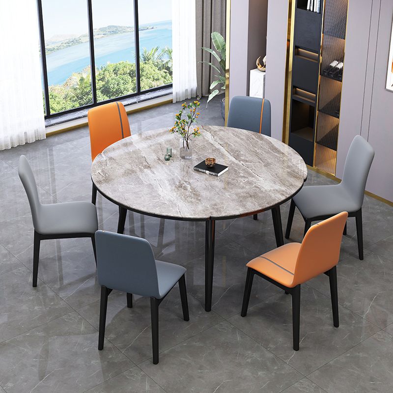 Industrial Rubberwood Solid Back Chair Matte Finish Upholstered Dining Chair with Black Legs Clearhalo ' kitchen&dining_furn' 'Dining Chairs' 'Dining Tables & Seating' 'dining_chair' 'furn' 'furn_dining_chair' 'Furniture' 'furniture_dining_chair' 'Kitchen & Dining Furniture' 'kitchen' 1200x1200_013f9cce-83b8-4712-a4dc-58094321ca4e