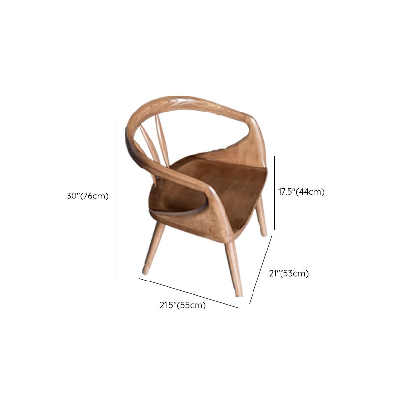 Indoor Solid Wood Dining Chair Open Back Dining Arm Chair for Dining Room