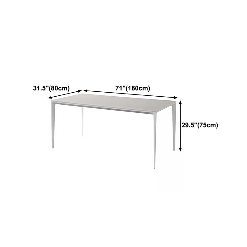 Stone Top Dining Table Contemporary Rectangle Dining Table with 4 Legs in White Clearhalo 'Dining Tables & Seating' 'Dining Tables' 'dining_table' 'Furniture' 'furniture_dining_table' 'Kitchen & Dining Furniture' 'kitchen' 'kitchen_dining_table' 1200x1200_0141991d-d008-4f1e-9fe6-c098ea2c6cc9