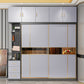 Engineered Wood Wardrobe Cabinet Contemporary Grey Wardrobe Armoire