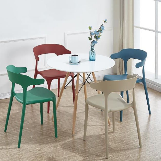 Contemporary Plastic Patio Dining Side Chair Open Back Stacking Side Chair Clearhalo 'Dining Chairs' 'Dining Tables & Seating' 'dining_chair' 'furn' 'furn_dining_chair' 'Furniture' 'furniture_dining_chair' 'Kitchen & Dining Furniture' 1200x1200_01447f77-6804-461e-af04-02b0e54a2c2f