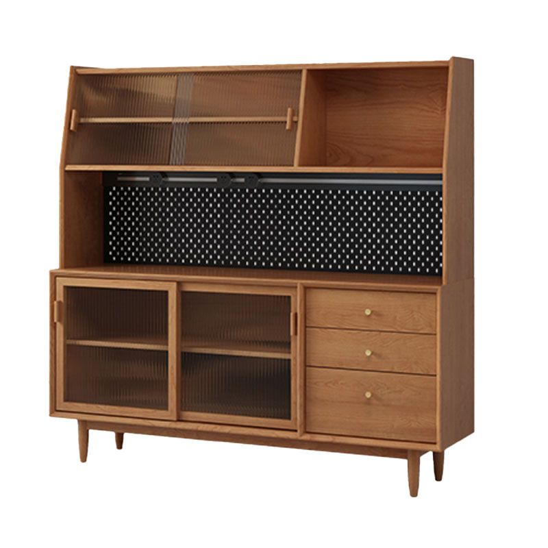 Puertas correderas contemporáneas Mesa de buffet de madera maciza con 3 cajones