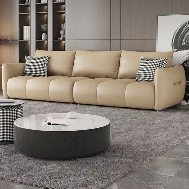 Faux Leather Sofa Sofa 37.40" D x 32.28" H Square Arm Sofa for Living Room Clearhalo 'furn' 'furn_sofas' 'Furniture' 'furniture_sofas' 'Living Room Furniture' 'Sofa' 'sofas' 1200x1200_01486c97-4e3c-4534-841c-04eb64f6ef8d