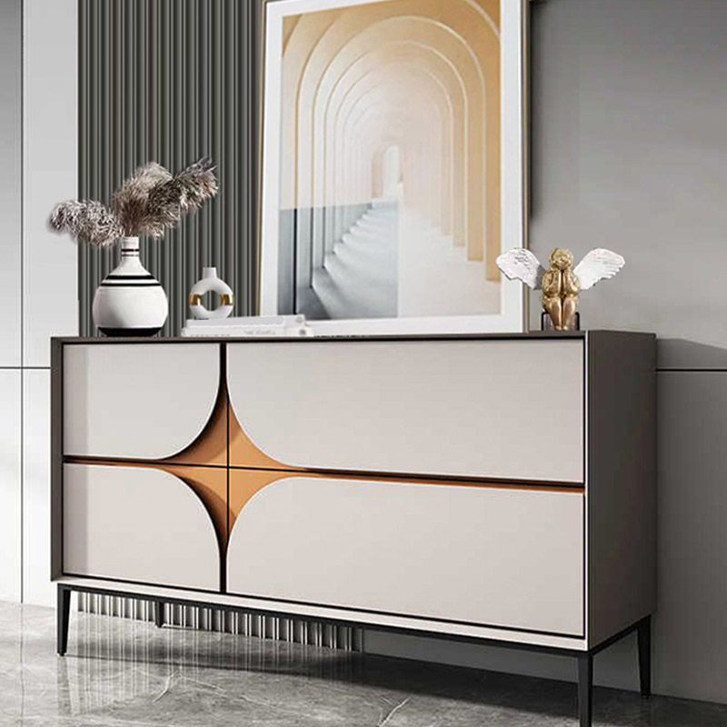 Table buffet en bois serveur de style moderne avec armoires et tiroirs