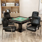 Modern Office Chair No Wheels Leather Desk Chair for Meeting Room