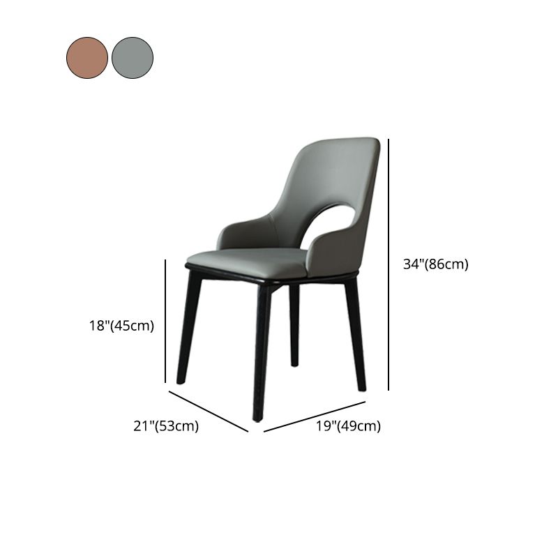 Contemporary PU Leather Dining Chairs Wood Arm Dining Chair for Home Use Clearhalo 'Dining Chairs' 'Dining Tables & Seating' 'dining_chair' 'furn' 'furn_dining_chair' 'Furniture' 'Kitchen & Dining Furniture' 1200x1200_014b4d8e-ce34-4adc-915c-409f822f7d2c