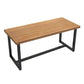 Trestle Base Dining Table Industrial Solid Wood Fixed Kitchen Desk