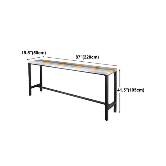 Rectangle Colorful Top Counter Table Metal Black Legs 42-inch Height Industrial Bar Table Clearhalo 'Bar Furniture' 'Bar Tables' 'bar_tables' 'furn' 'furn_bar_tables' 'Furniture' 'furniture_bar_tables' 'Kitchen & Dining Furniture' 1200x1200_014c1f6c-a2c7-49f1-a6e9-72f4aa4bd02b