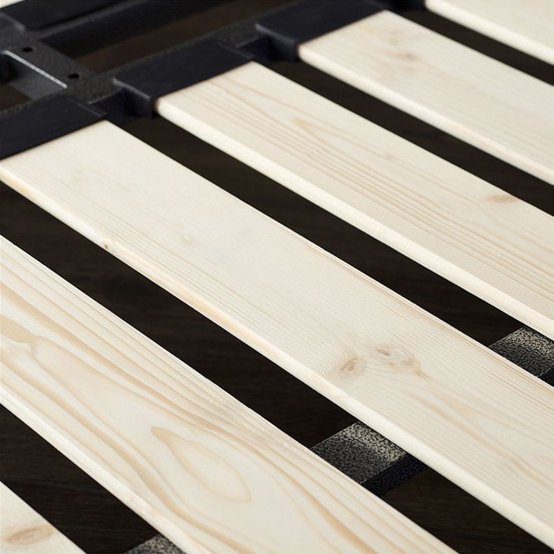 Letto a pannello in legno massiccio con testiera imbottita grigio letto