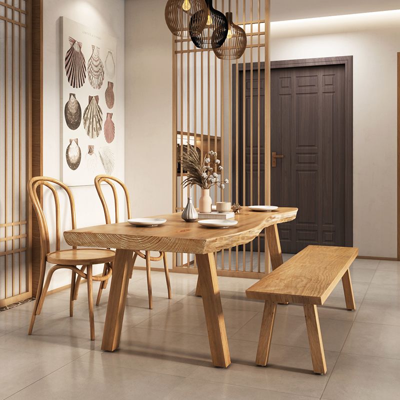 Modern Rectangle Dining Set 1/2/4/5/6 Pieces Solid Wood Legs Indoor Dinette Set