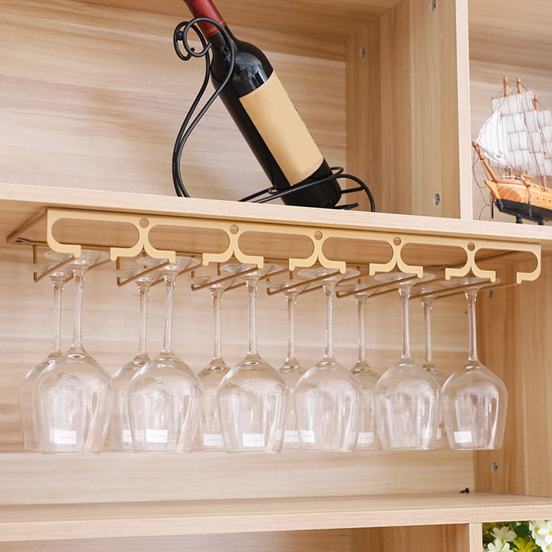 Metal Hanging Glass Rack Industrial Single Rail Glass & Stemware Holder Clearhalo 'furn' 'furn_wine_racks' 'Furniture' 'Kitchen & Dining Furniture' 'Wine Racks' 'wine_racks' 1200x1200_014c7fe4-b675-4265-94e0-0f26c691d30f