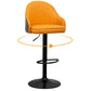 Adjustable Armed Swivel Barstools Faux Leather Bar Stools with Metal Legs