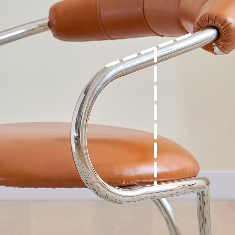 Industrial Style Arm Chair Upholstered Dining Chair for Living Room