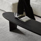 Modern 2 Legs Oval Cocktail Table Wooden Coffee Table in Black Clearhalo 'Coffee & Accent Tables' 'Coffee Tables' 'coffee_tables' 'furn' 'furn_coffee_tables' 'Furniture' 'Living Room Furniture' 1200x1200_01502a10-d5c2-4eaf-9e02-48b3e3d15979