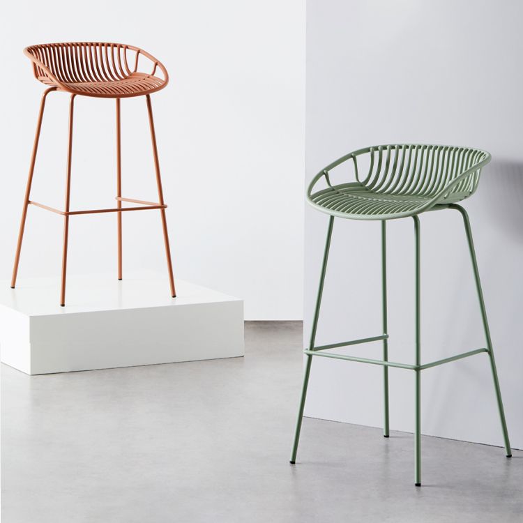 Contemporary Milk Tea Shop Footrest Stool Matte Finish Metal Barstool Clearhalo 'Bar Furniture' 'Bar Stools' 'bar_stools' 'furn' 'furn_bar_stools' 'Furniture' 'furniture_bar_stools' 'Kitchen & Dining Furniture' 1200x1200_015032e2-2e77-4807-9711-04cb615d5779