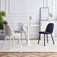 Modern Simple Side Chair Upholstered Dining Chair with Plastic Base for Kitchen