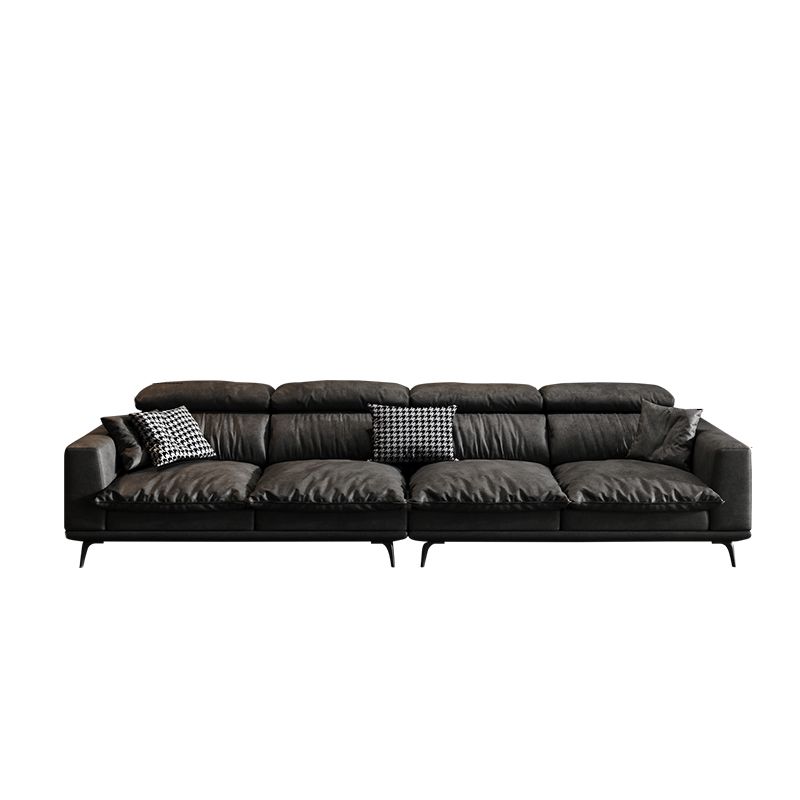 Waterproof Square Arm Sectionals 27.56"High Cushion Back Sofa,Black Clearhalo 'furn' 'furn_sectionals' 'Furniture' 'furniture_sectionals' 'Living Room Furniture' 'Sectionals' 1200x1200_01569673-8c68-450e-825e-61dd441c77cb