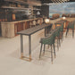 Industrielles Bartisch-Set, 1/4-teilig, Massivholz-Bartisch mit gepolsterten Barhockern
