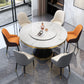 Glam Sintered Stone Round Shape Dining Table Kitchen Standard Dining Table with Pedestal Base Clearhalo ' dining_table' 'Dining Tables & Seating' 'Dining Tables' 'furn' 'furn_dining_table' 'Furniture' 'furniture_dining_table' 'Kitchen & Dining Furniture' 'kitchen&dining_furn' 'kitchen' 'kitchen_dining_table' 1200x1200_01578f52-c6a1-4b83-924b-be081bbb3eb4