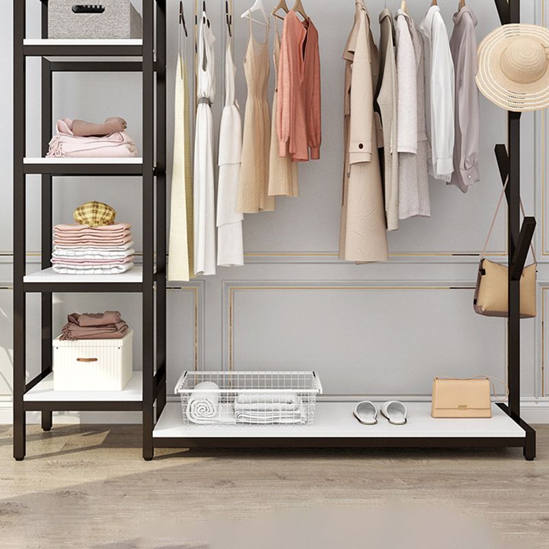 Modern Hall Stand with Hooks Storage Shelves Wood Coat Rack with Shoe Storage Bench Clearhalo 'Entry & Mudroom Furniture' 'furn' 'furn_hall_tree_coat_racks' 'Furniture' 'Hall Trees & Coat Racks' 'hall_tree_coat_racks' 1200x1200_015790b8-4c99-4051-9865-70717bf484d5