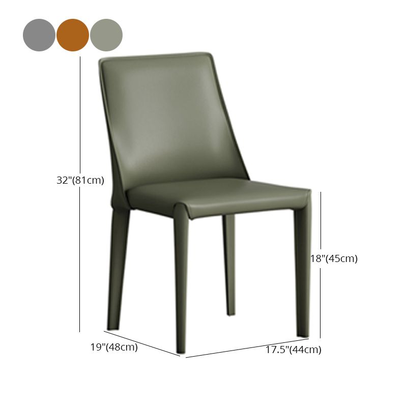 Designer Style Hotel Leather Side Chair Matte Finish Solid Back Dining Chair Clearhalo ' kitchen&dining_furn' 'Dining Chairs' 'Dining Tables & Seating' 'dining_chair' 'furn' 'furn_dining_chair' 'Furniture' 'furniture_dining_chair' 'Kitchen & Dining Furniture' 'kitchen' 1200x1200_015806d8-040d-4ec3-9536-baf46db751dc