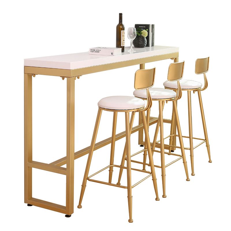 Glam Bar Table Set 1/4 Pieces Rectangle Wood Counter Table with High Stools Clearhalo 'Bar Furniture' 'furn' 'furn_home_bar_bar_sets' 'Furniture' 'Home Bars & Bar Sets' 'home_bar_bar_sets' 'Kitchen & Dining Furniture' 1200x1200_01581e9f-8190-4f37-9733-e83388f6b6fb