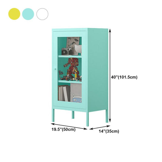 Contemporary Style Metal Bookcase Closed Back Bookshelf with Door for Home Clearhalo 'Bookcases' 'Furniture' 'furniture_bookcases' 'Office Furniture' 1200x1200_015b2c85-c332-467b-8147-b3c4dcef8159