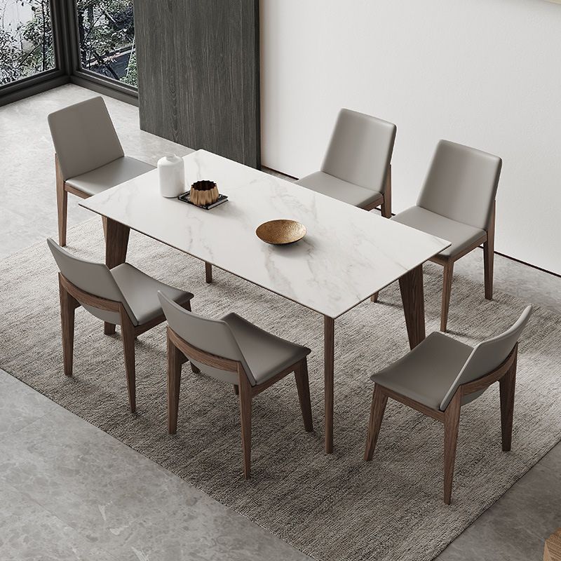 Modern Sintered Stone Top Dining Set Rectangle 1/4/5/7 Pieces Dinette Table Set in Grey Clearhalo 'Dining Room Sets' 'Dining Tables & Seating' 'dining_room_set' 'furn' 'furn_dining_room_set' 'Furniture' 'Kitchen & Dining Furniture' 1200x1200_015b4b40-f093-4f02-8ad6-0c44324539c0